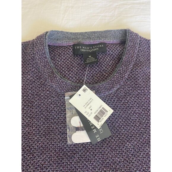 The Men's Store Bloomingdales Wool Cashmere Raisin Combo Pullover Sweater M - Picture 8 of 10